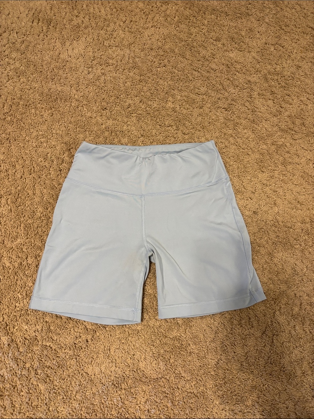 ZELOS Pale Blue High-Waist Bike Shorts